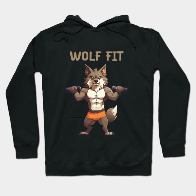 Wolf fit for gym Hoodie by Patterns-Hub